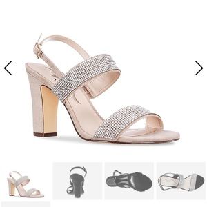 NEW NINA sparkly bedazzled nude heels
